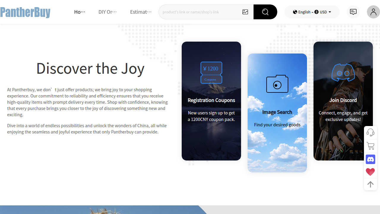 Official PantherBuy homepage Registration Coupons, Image Search and Join Discord